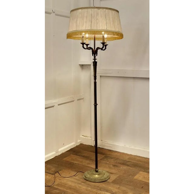 Rococo Gilt Brass 4 Branch Floor Lamp, 1890s For Sale - Image 5 of 11