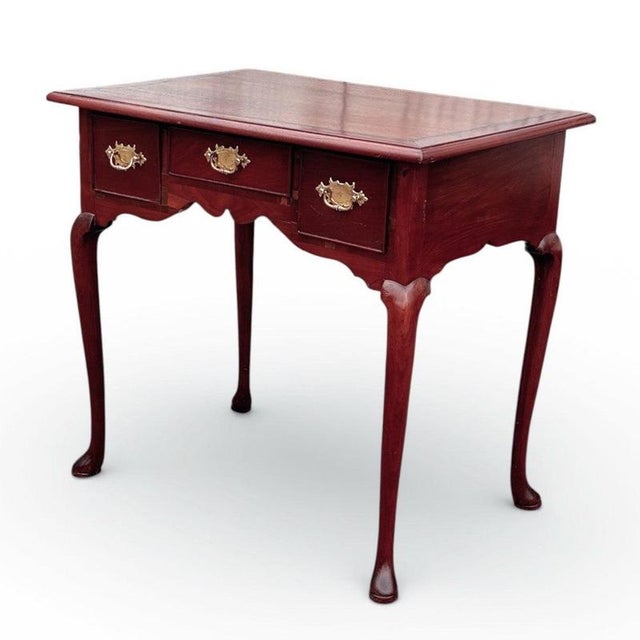 Georgian Walnut Lowboy with Brass Handles For Sale - Image 14 of 14