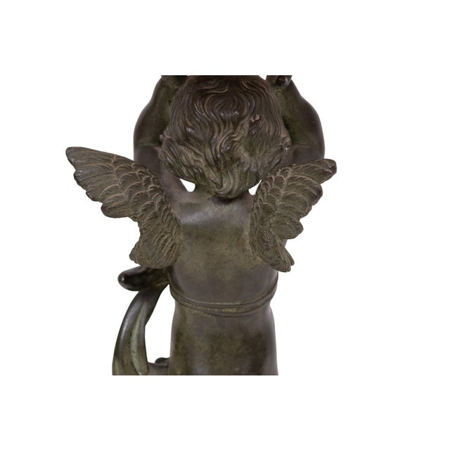 Antique French Empire Bronze Cherub Table Lamp, 1890s For Sale - Image 11 of 16