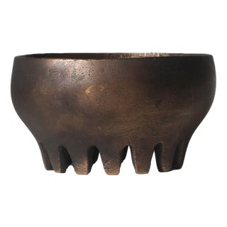 Brutalist Cast Bronze Candleholder, Germany, 1970s For Sale