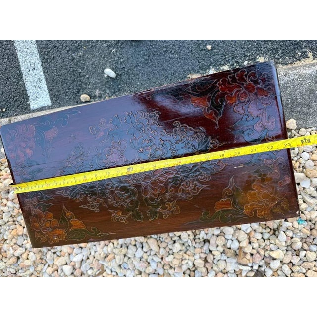 Antique Chinoiserie. Style Tibetan Polychrome Painted Small Chest With 1 Drawer For Sale - Image 11 of 15