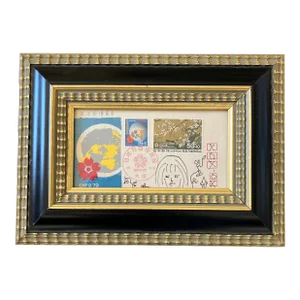 Contemporary Original Judy Henn Abstract Ink Drawing/Collage “First Day Loving Earth “ Framed