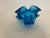 Mid-Century Modern Blue Vintage Murano Ruffled Hand Blown Glass Candy Dish Sculpture For Sale - Image 3 of 10