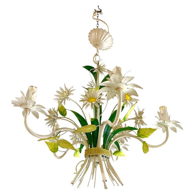 Floral Daisy Flower Chandelier from Banci Firenze, 1960s For Sale - Image 9 of 9