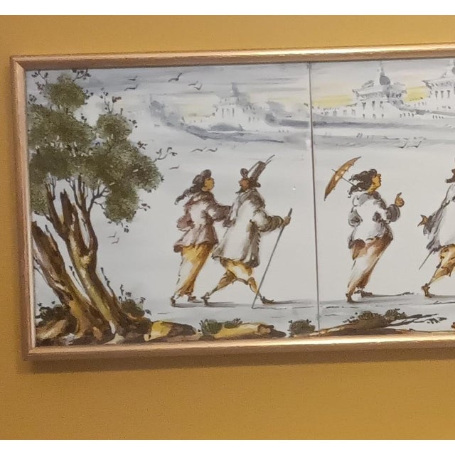 1960s Painted Tile Tetraptych by Antonio Vaccari for Albisola, 1960s For Sale - Image 5 of 7