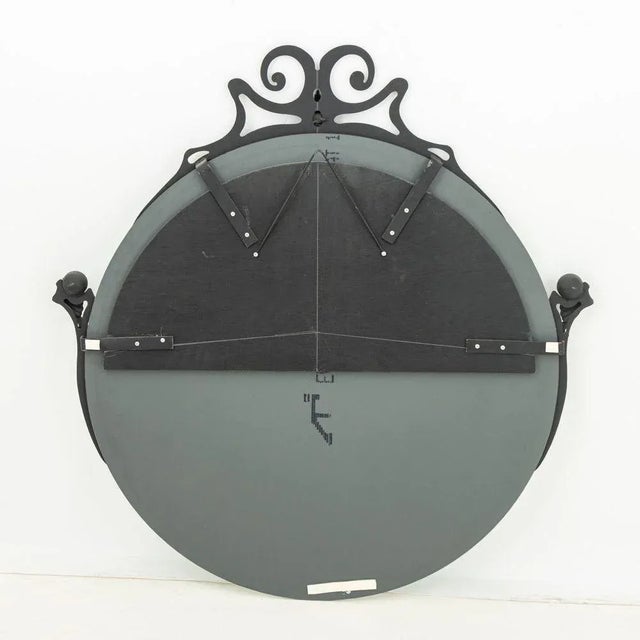 Mid 20th Century Art Nouveau Style Wrought Iron Circular Mirror For Sale - Image 5 of 5