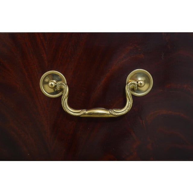 Pair Thomasville 3 Drawer Mahogany Bowfront Nightstands For Sale - Image 11 of 18