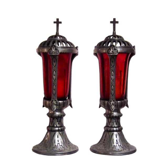 Tall Antique Church Candle Stands Holders A Pair Chairish
