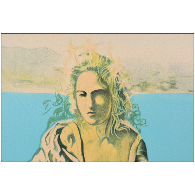 Surrealism 1974 Coronation of Gala Surrealism Blue Lithograph Salvador Dalí For Sale - Image 3 of 6