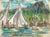 Grace Spongberg (American, 1906-1992) "Yacht Harbor Diamond Head in Background" oil pastel on paper, titled and estate...