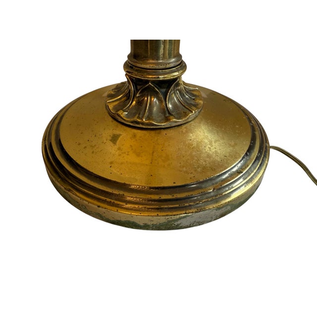 Brass Mid 20th Century Ethan Allen Knob Creek Attributed Brass Bamboo Style Floor Lamp For Sale - Image 8 of 8
