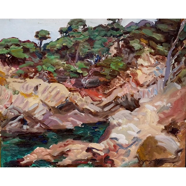 Paint 1930s Painting "The Pool" by Paul Dougherty Impressionist Oil on Board For Sale - Image 7 of 7