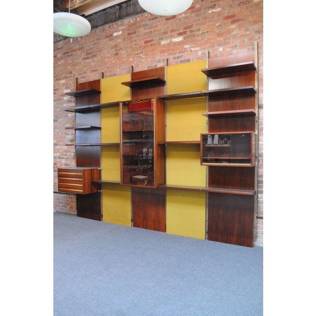 Mid-Century Modern Osvaldo Borsani Modular Rosewood Bookcase Wall Unit With Removable Panels For Sale - Image 3 of 12