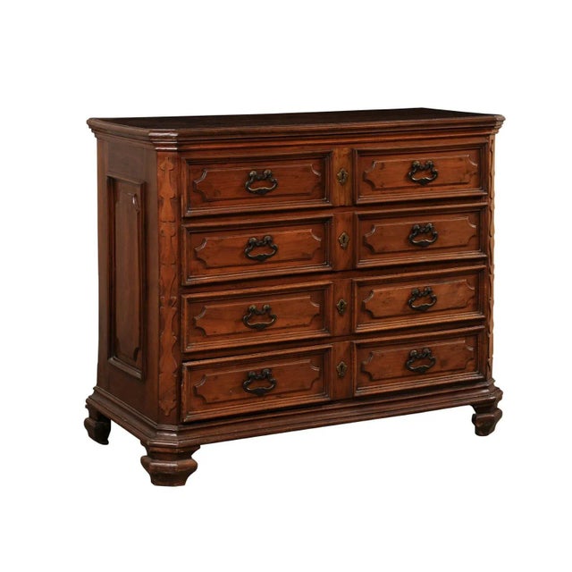 18th Century Italian Walnut Wood Cassettiera For Sale - Image 12 of 12