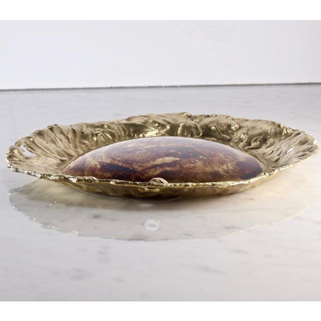 Contemporary Sunflower Brass Hand Sculpted Bowl by Samuel Costantini For Sale - Image 3 of 6