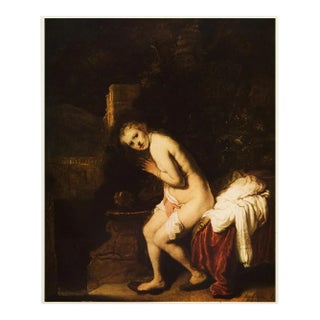 1955 After Rembrandt "Susanna at the Bath", First Edition Vintage Full-Color Print For Sale