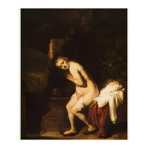 1955 After Rembrandt "Susanna at the Bath", First Edition Vintage Full-Color Print