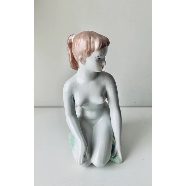 Large Mid Century Modern European Porcelain Nude Figure For Sale - Image 4 of 6