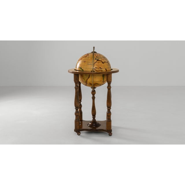 Brown 1970s French Baroque Style Globe Bar Cart With Wheels For Sale - Image 8 of 18