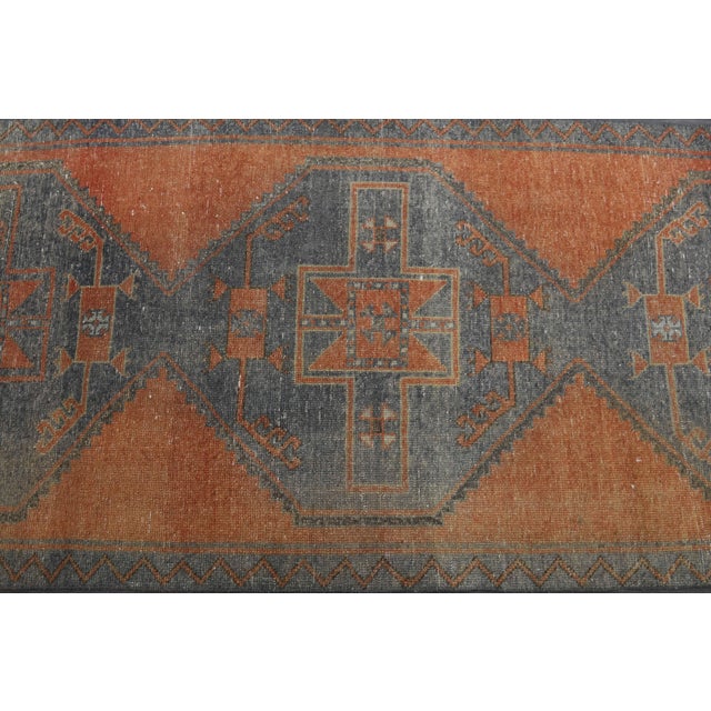 1970s Vintage Handmade Wool Cotton Orange Runner Rug For Sale - Image 11 of 11
