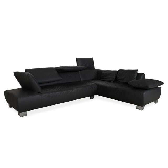 Black Leather Volare Corner Sofa with Manual Function from Koinor For Sale - Image 4 of 14