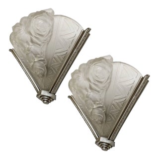 French Art Deco Wall Sconces signed by Verdun - a Pair For Sale