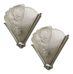 French Art Deco Wall Sconces signed by Verdun - a Pair