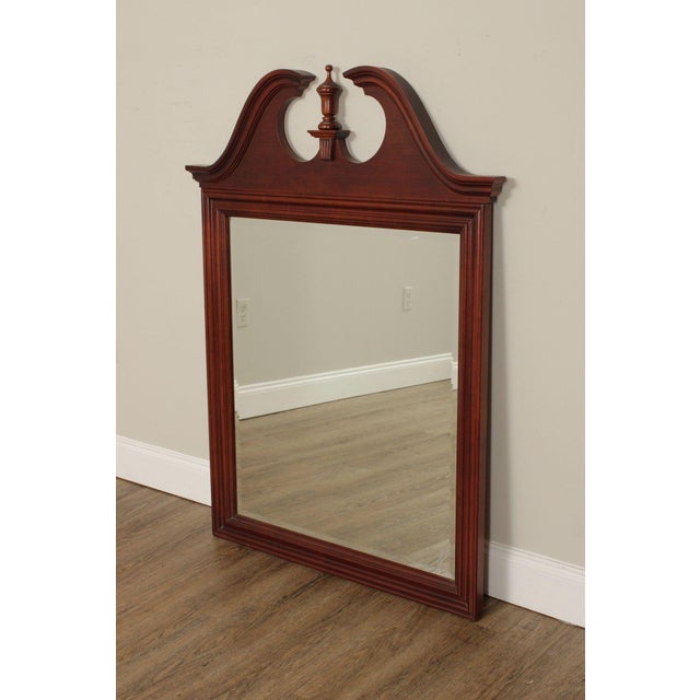 High Quality Vintage Carved Cherry Wood Wall Mirror with Beveled Glass, Most Likely by Lexington Furniture Co. (Not Labeled)