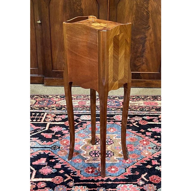 Brown Louis XV Bedside Table in Rosewood and Oak, 1970s For Sale - Image 8 of 9
