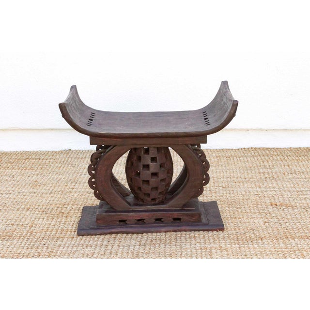 African Tall Mid-Century African Asante Stool For Sale - Image 3 of 9