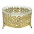 Vintage Hollywood Regency Gold-Tone Filigree & Glass Footed Dish — Candy / Nut Bowl / Vide Poche For Sale
