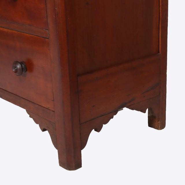American Antique Shaker School Cherry 5-Drawer Chest With Mirror C1890 For Sale - Image 3 of 10