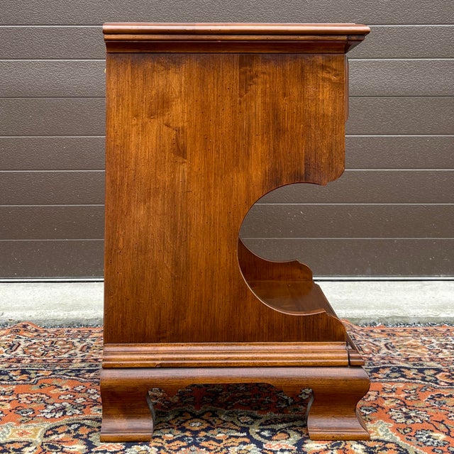 Brown 1960s Pennsylvania House Chippendale Solid Cherry Open Nightstand With Drawer For Sale - Image 8 of 12