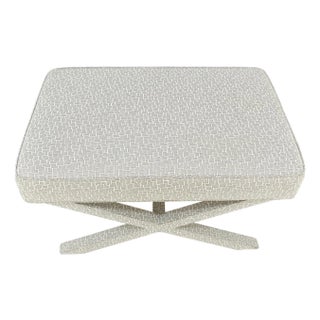 Mid Century Modern Billy Baldwin Atr. Large Upholstered X Base Bench For Sale