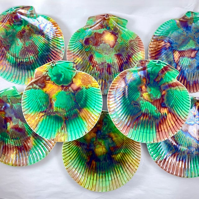 Josiah Wedgwood Wedgwood Majolica Tortoiseshell Seafood Plates, Per Item For Sale - Image 4 of 12