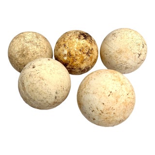 1920s Chattahoochee River Limestone Balls -- Set of 5 For Sale