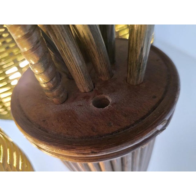 Mario Lopez Toress Bamboo Palm Tree Floor Lamp, 1970s For Sale - Image 10 of 12