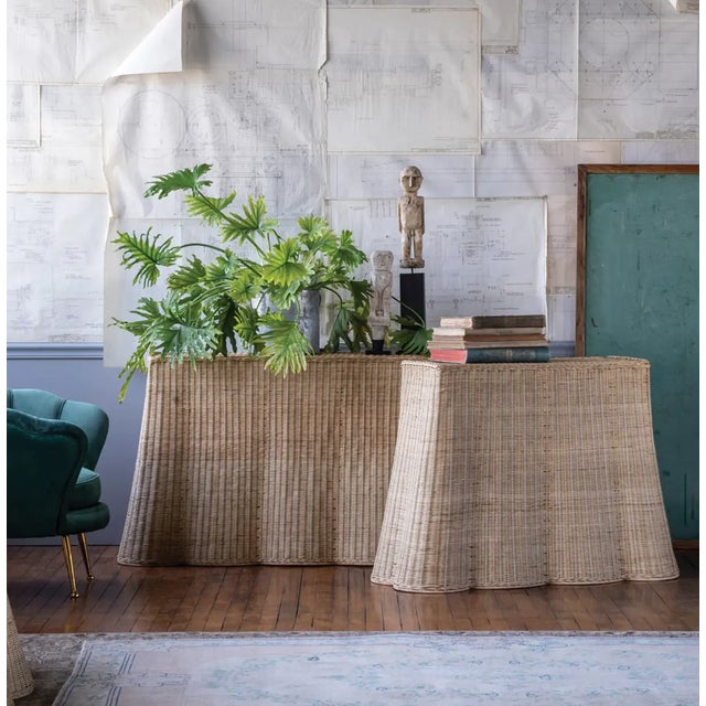 Contemporary Matthew Izzo Home Rattan Context Console Table - Large For Sale - Image 3 of 6