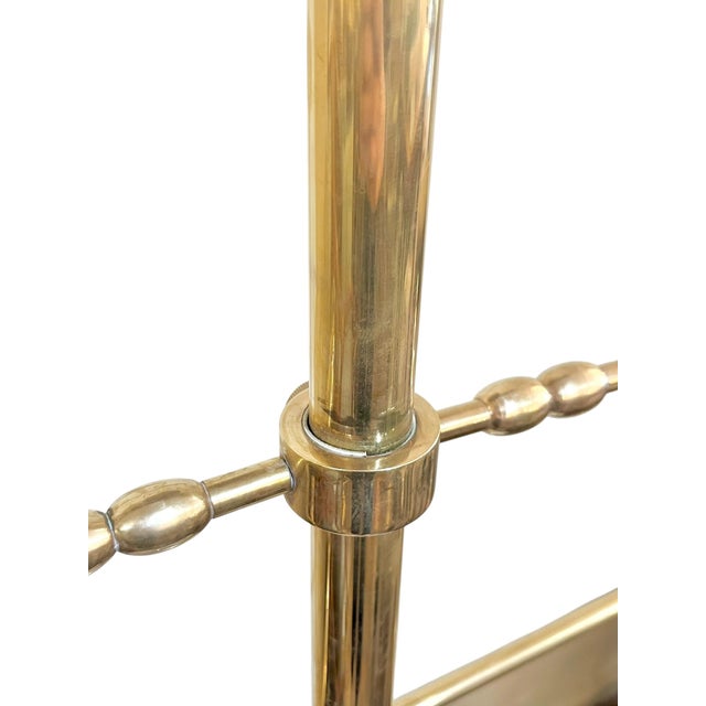 Brass Mid 20th Century Brass Adjustable Valet Coat Rack With Paw Feet For Sale - Image 8 of 17