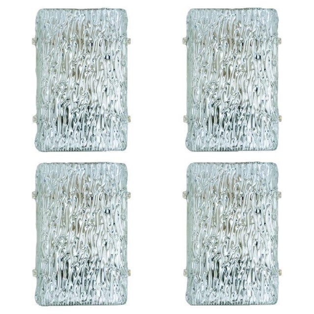 Textured Wave Glass Wall Light attributed to Kaiser Leuchten, 1970s For Sale - Image 16 of 16