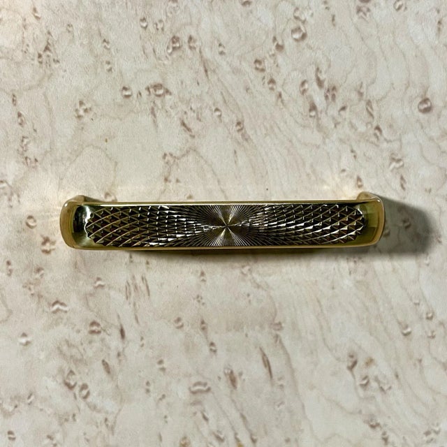 Karl Springer 1980's Karl Springer Style Faux Burl and Brass 3 Drawer Chest For Sale - Image 4 of 10