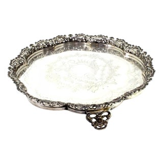Silver Ticket Holder in Lobed Shape For Sale