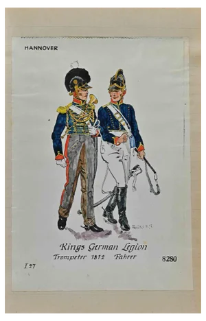 Herbert Knotel, German Legion, Original Ink & Watercolor Drawing, 1940s
