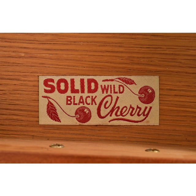 Brown Henkel Harris Georgian Solid Cherry Wood Drop Leaf Pembroke Side Tables, Pair For Sale - Image 8 of 15