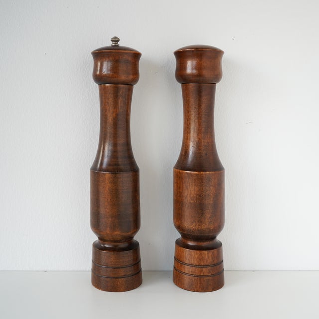 Midcentury Woodcrest by Styson Japan Wood Salt and Pepper Mill For Sale - Image 10 of 10