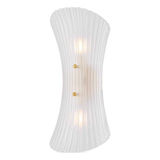 Mitzi Esmae 7 in. 2 Light Wall Sconce in Aged Brass Finish For Sale