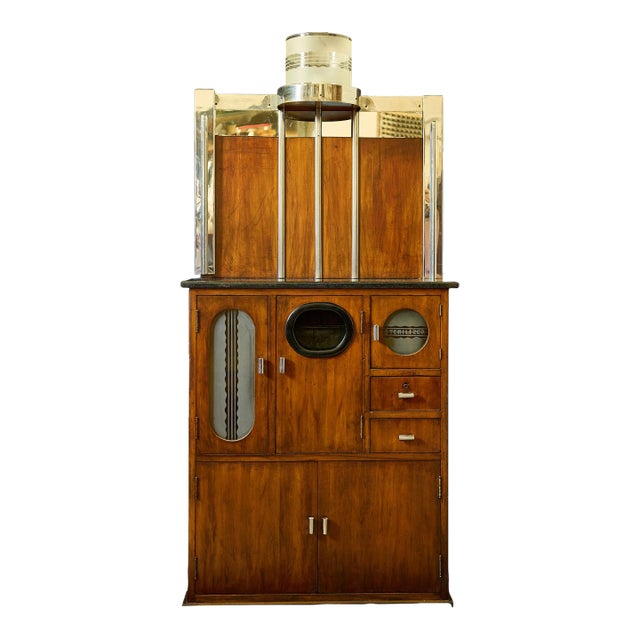 Original Art Deco Barber Station Cabinet, Circa 1930 For Sale