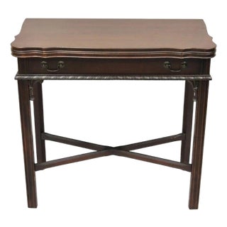 Antique Georgian Chippendale Mahogany Convertible Flip Top Console Game Table For Sale