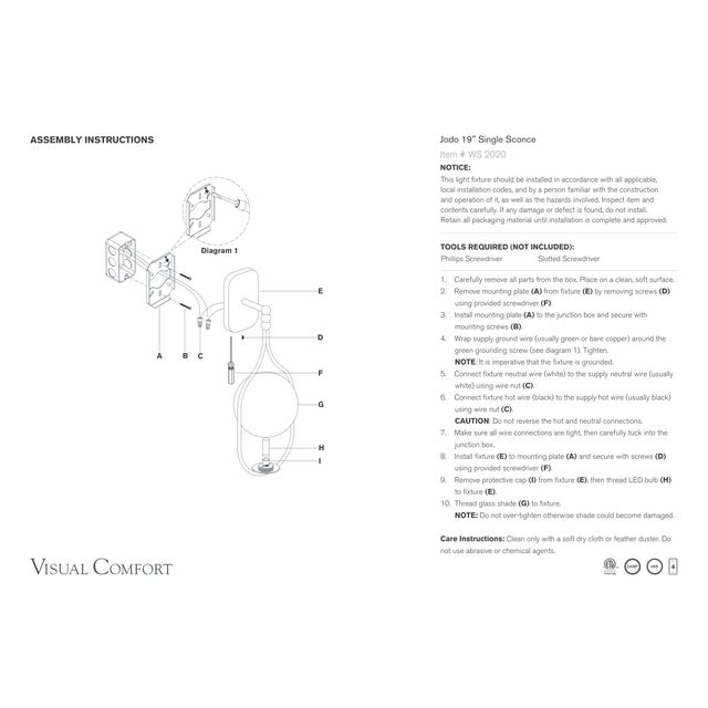 Visual Comfort Windsor Smith for Visual Comfort Signature Jodo 19" Single Sconce in Hand-Rubbed Antique Brass with White Glass For Sale - Image 4 of 4