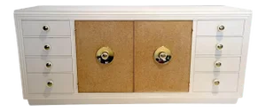Paul Frankl Sideboard with Lacquered Cork and Brass